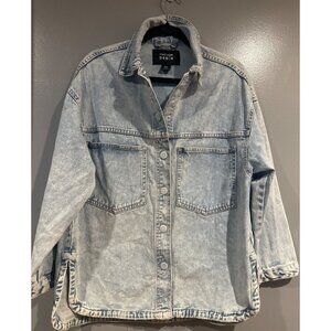 Refuge Denim Women's Size S Y2K Oversized Jean Jacket Streetwear Festival Spring